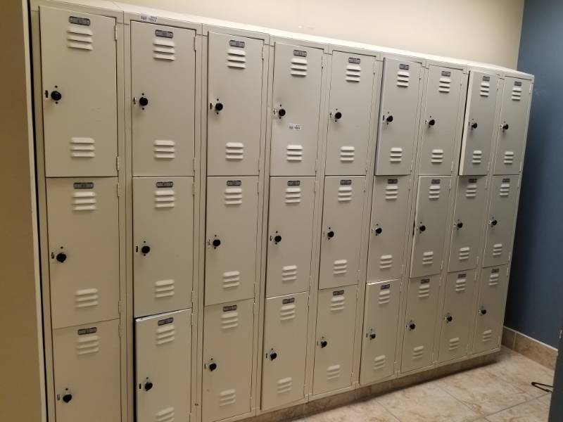 lot 8707 image: Bank of Triple Stack Lockers
