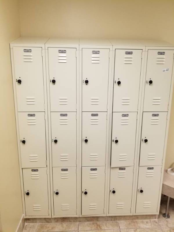 lot 8709 image: Bank of Triple Stack Lockers