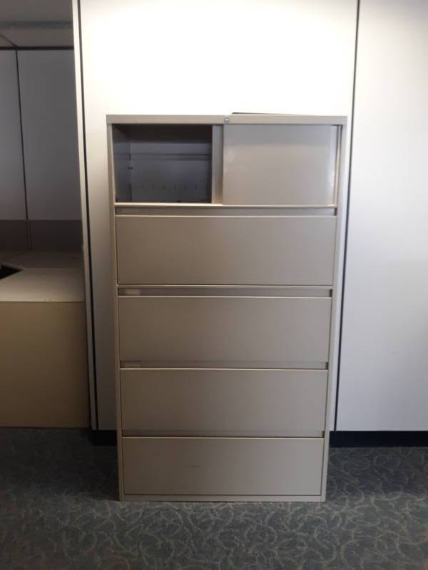 lot 8777 image: 5 Drawer Lateral Filing Cabinet