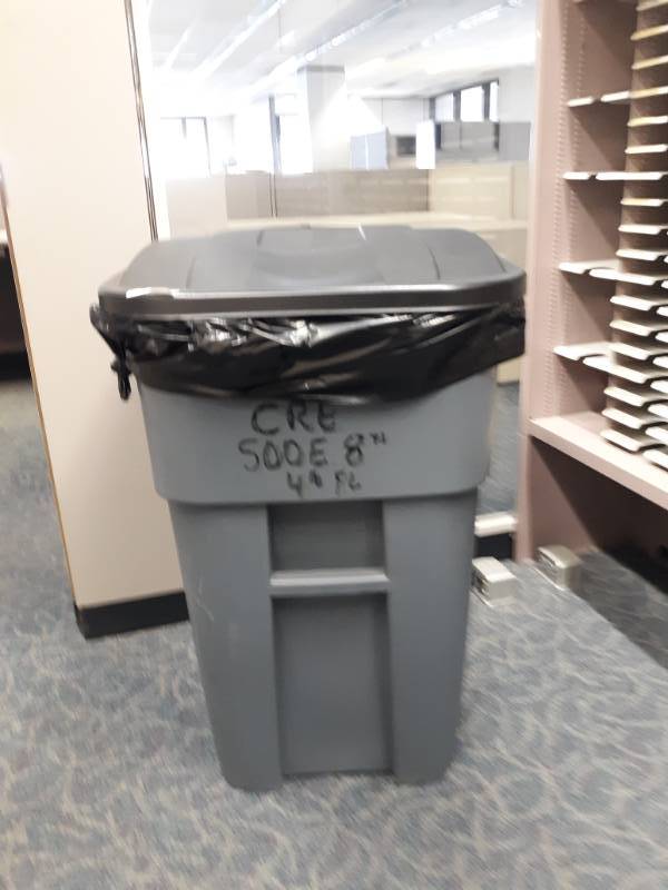lot 8770 image: Rolling Trash Bin