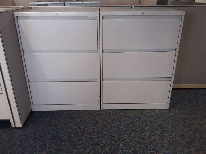lot 8878 image: Two 3 Drawer Lateral Filing Cabinets