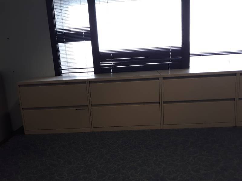 lot 8900 image: Three Two Drawer Lateral Filing Cabinets