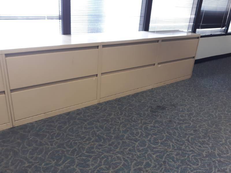 lot 8901 image: Three Two Drawer Lateral Filing Cabinets