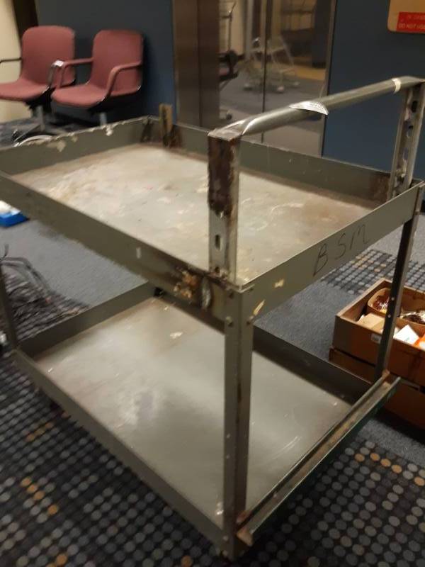 lot 8936 image: Metal Two Shelf Cart
