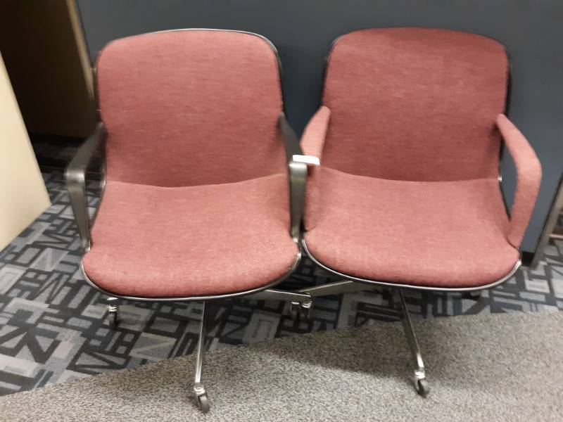 lot 8940 image: Two Rolling Arm Chairs