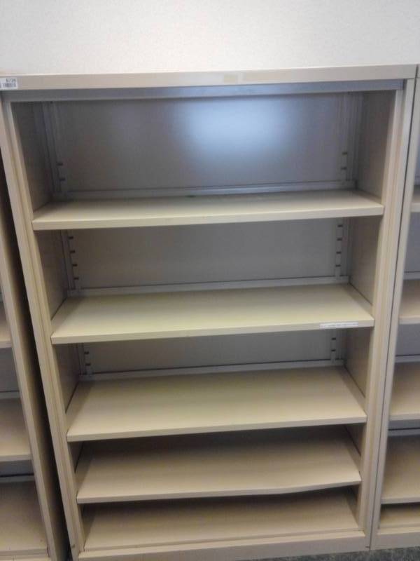 lot 8726 image: Metal Full Height Bookcase