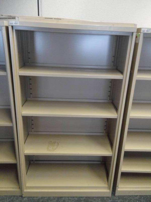 lot 8727 image: Metal Full Height Bookcase