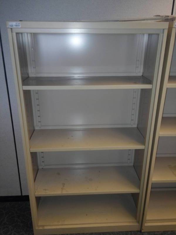 lot 8728 image: Metal Full Height Bookcase
