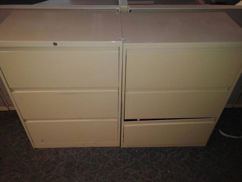 lot 8754 image: Two 3 Drawer Lateral Filing Cabinets