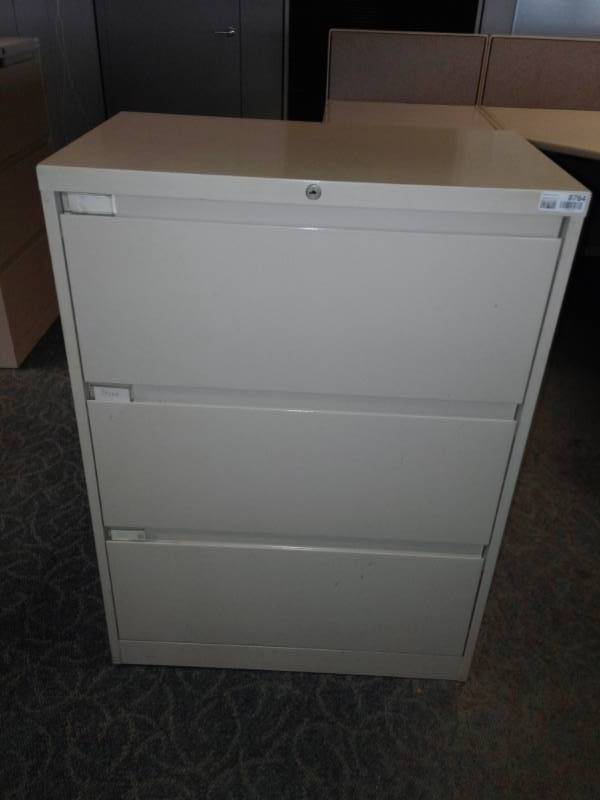 lot 8764 image: 3 Drawer Lateral Filing Cabinet