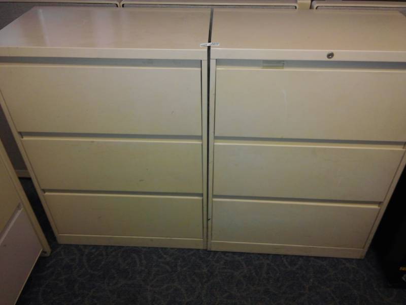 lot 8808 image: Two 3 Drawer Lateral Filing Cabinets
