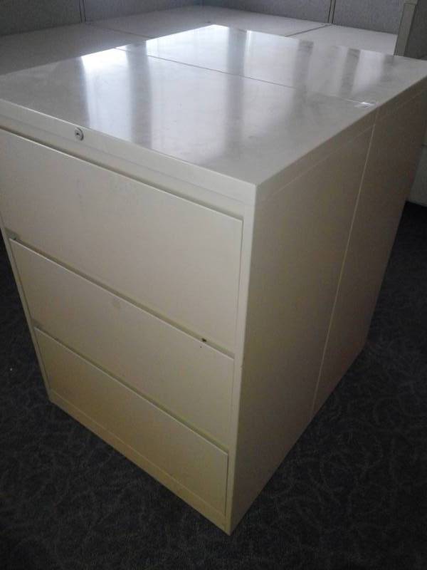 lot 8830 image: Two Metal 3 Shelf Filing Cabinets