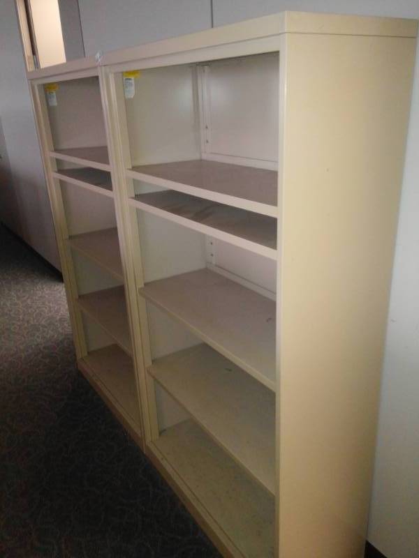 lot 8829 image: Two Metal 5 Shelf Filing Cabinets