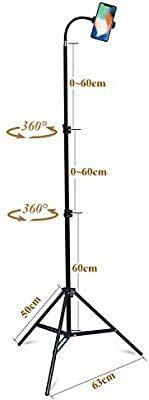 lot 16141 image: Haitent Retractable Adjustable Cell Phone Tall Tripod Stand Holder for iPhone X,8,7 Plus, 7, 6, 6 Plus,360 Degree Rotatable Flexible Universal Gooseneck Smartphone Stand with Clamp