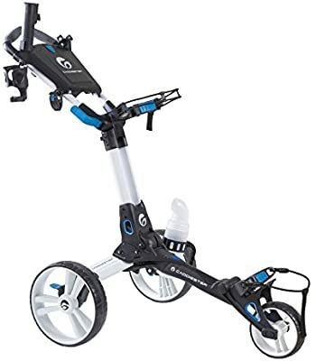 lot 16156 image: Caddiester Golf Push Cart X1-EP Quick Fold Deluxe 3 Wheels