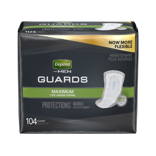 lot 16161 image: Depend Incontinence Guards for Men, Maximum Absorbency, 104 count