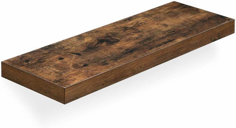 lot 16167 image: VASAGLE Wall Shelf, Vintage Floating Shelf 23.6 inch, Hanging Shelves Wall Mounted, for Photos, Decorations, Rustic Brown ULWS26BX