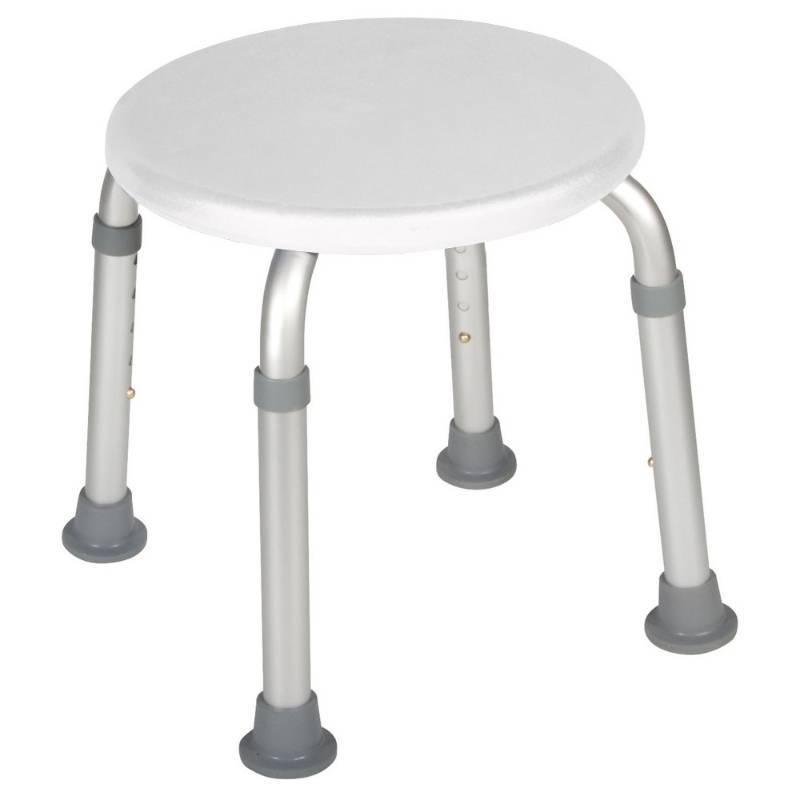 lot 16186 image: Drive Medical White Plastic Freestanding Shower Chair