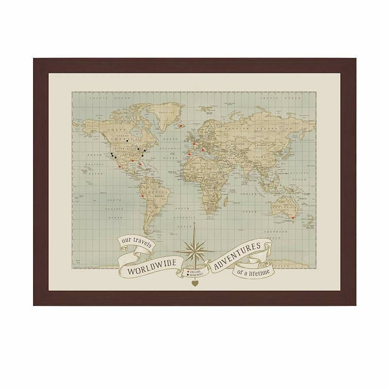 lot 16190 image: Wendy Gold Studios Push Pin Travel Map  World Map With Pins To Mark Travels  Handmade In USA  World Map Pin Board  Push Pin World Travel Map  Push Pin World Map With Pins  Push Pin Map of The World