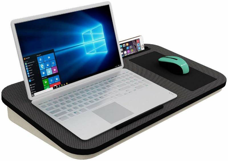 lot 16233 image: HOME BI Lap Desk for Laptop with Built-in Mouse Pad and Cellphone Tablet Holder,Fits up to 15  Laptop,Grey