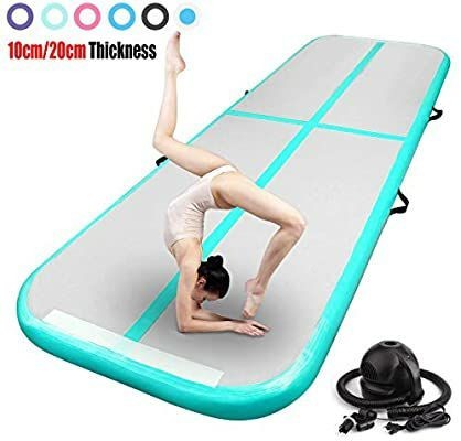 lot 16241 image: FBSPORT 20ft Inflatable Gymnastics Air Track Tumbling Mat 48 inches Thickness Airtrack Mats for Home UseTrainingCheerleadingYogaWater with Pump