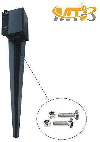 lot 16249 image: MTB Fence Post Anchor Ground Spike Metal Black Powder Coated 24x4x4, Pack of 4