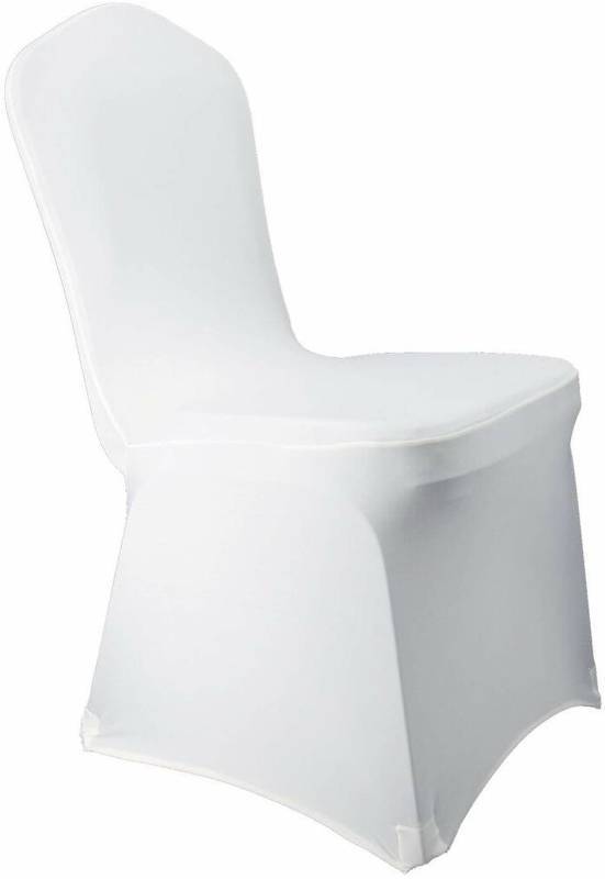 lot 16251 image: White Stretch Spandex Chair Covers Wedding Universal - 50 Pcs Banquet Wedding Party Dining Scuba Elastic Chair Covers (White, 50)