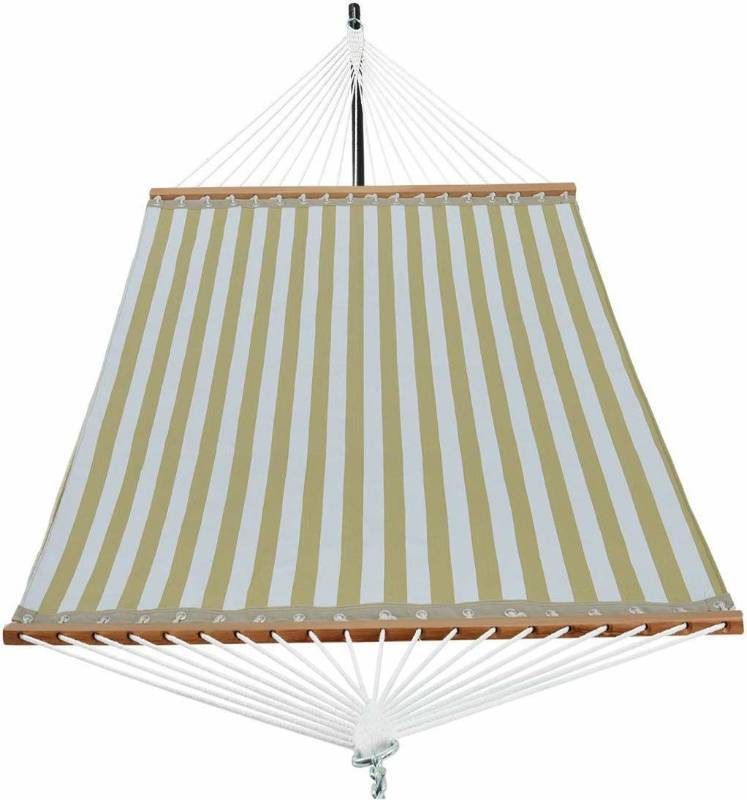 lot 16270 image: PATIO WATCHER 14 FT Quick Dry Hammock with Double Size Solid Wood Spreader Bar Outdoor Patio Yard Poolside Hammock with Chains, Waterproof and UV Resistance, 2 Person 450 Pound Capacity