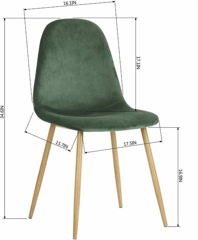 lot 16272 image: GreenForest Dining Chairs for Kitchen, Mid Century Modern Side Chairs,Velvet Upholstered Dining Chair with Metal Legs�