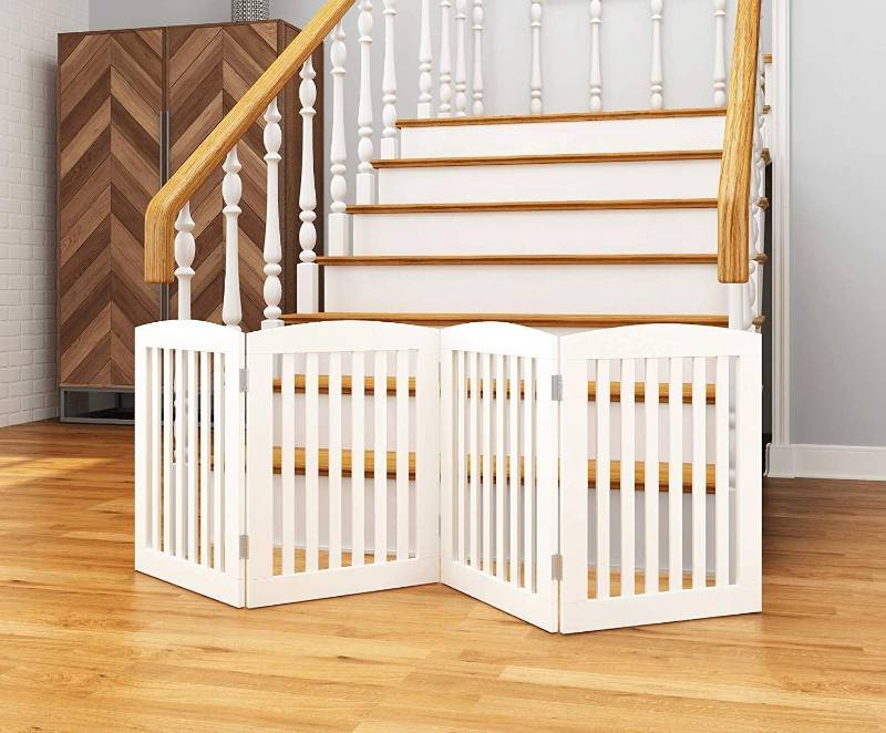 lot 16273 image: PAWLAND Wooden Freestanding Foldable Pet Gate