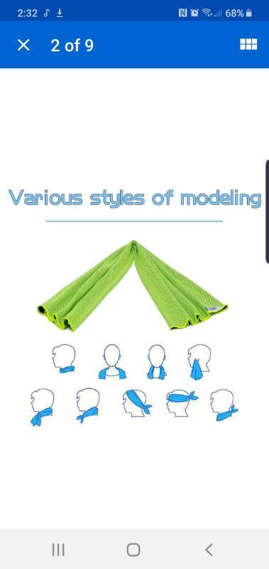 lot 16299 image: Gaopin High Performance Cooling Cloths. Qty 2