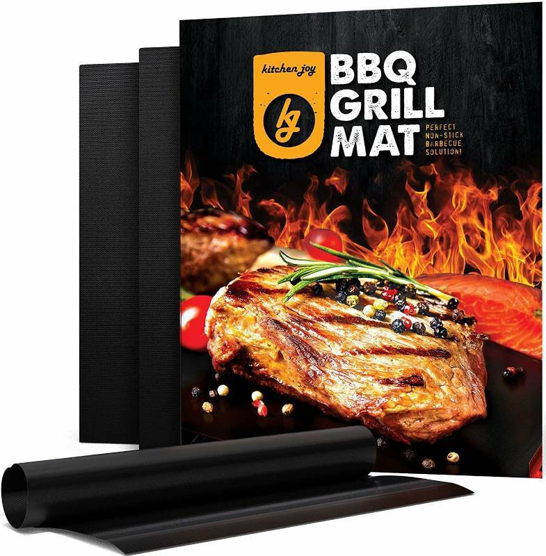 lot 16313 image: BBQ Grill Mat, Set of 3 Non-Stick, Fireproof Grill Sheets, Barbecue Accessory for Gas, Charcoal, Electric Grills. Easy to Clean Barbque Grill AccessoriesGrill Grease Tray