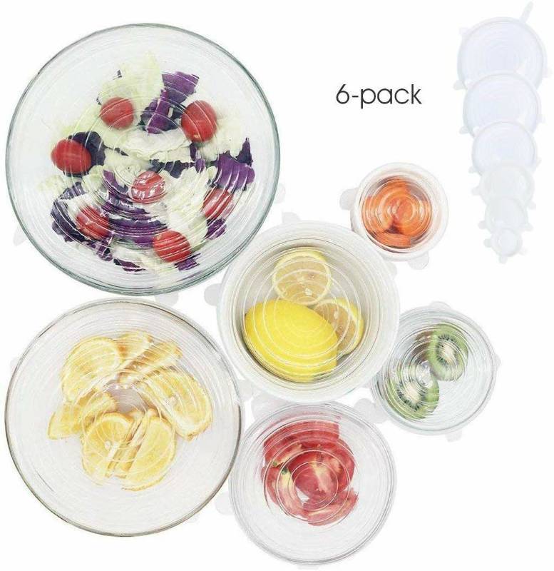 lot 16329 image: Silicone Stretch Lids Reusable Silicone Fresh Keeping Covers FDA Approved, BPA Free - Washable, Durable, Heat Resistant Food Saver Covers For Fruits & Vegetables, Cups, Bowls Instalids��6 Pack��