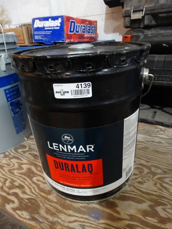 lot 4139 image: Partial bucket of Lenmar Duralaq- spray lacquer
