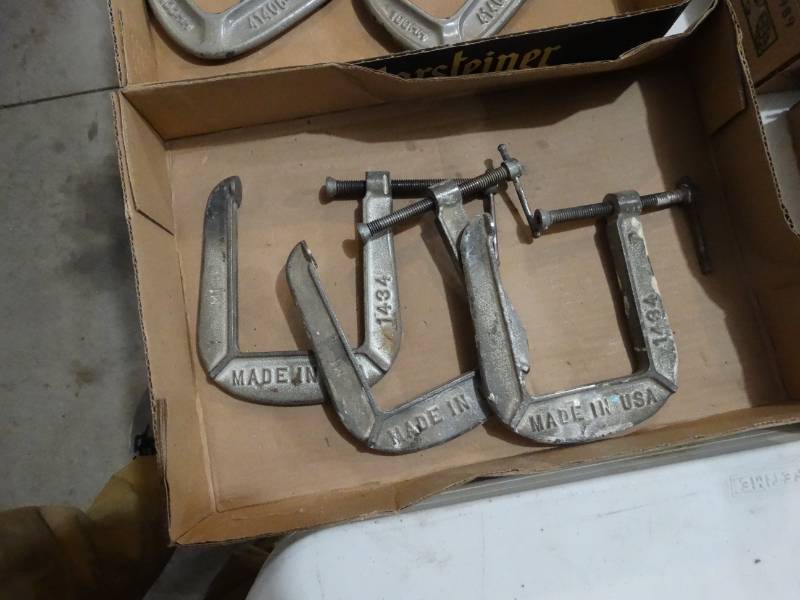 lot 4183 image: Lot of 3 C-clamps- 1434 C- clamps