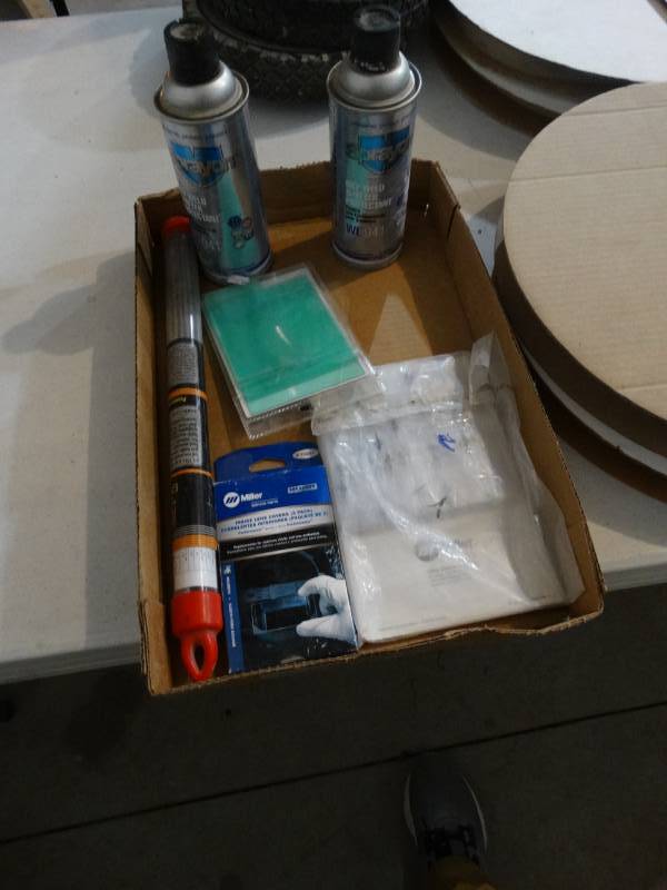 lot 4233 image: 2 cans dry weld spatter protectant welding rod & misc.