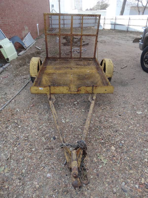 lot 4277 image: 2 wheel bumper pull utility trailer w ramp gate- Heavy duty trailer