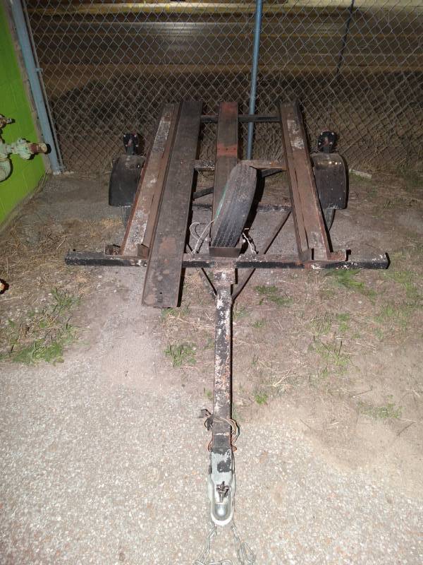 lot 1 image: 3 rail motorcycle trailer w ramp