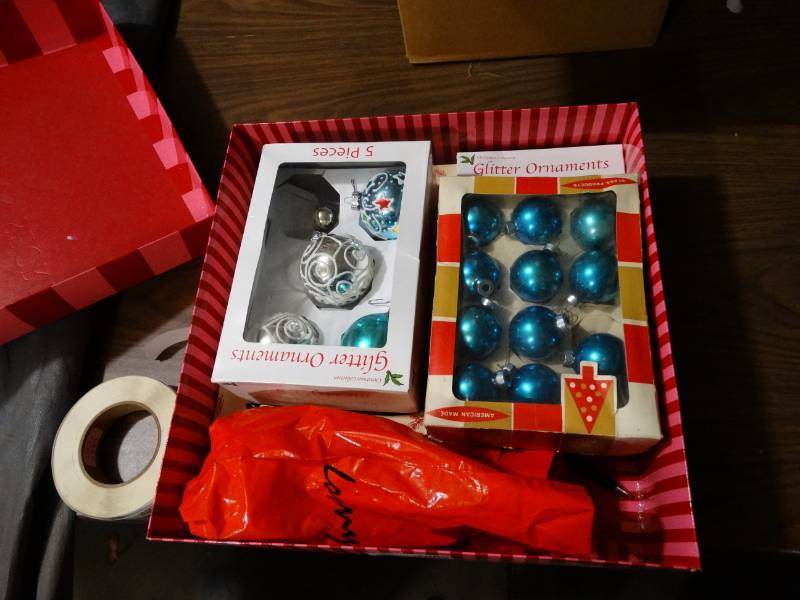 lot 2069 image: Box Of Christmas Ornaments
