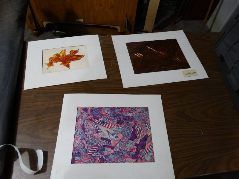 lot 2072 image: 3 Hand Made Art Pieces