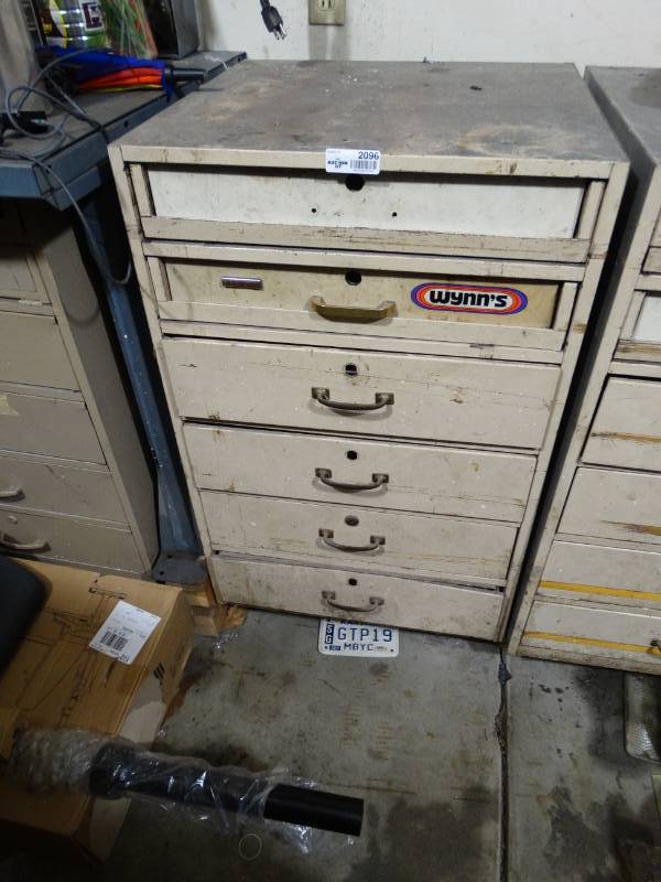 lot 2096 image: Metal Storage cabinet  Content Not Included
