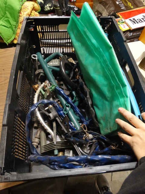 lot 2157 image: Parts of a swing set and irrigation system