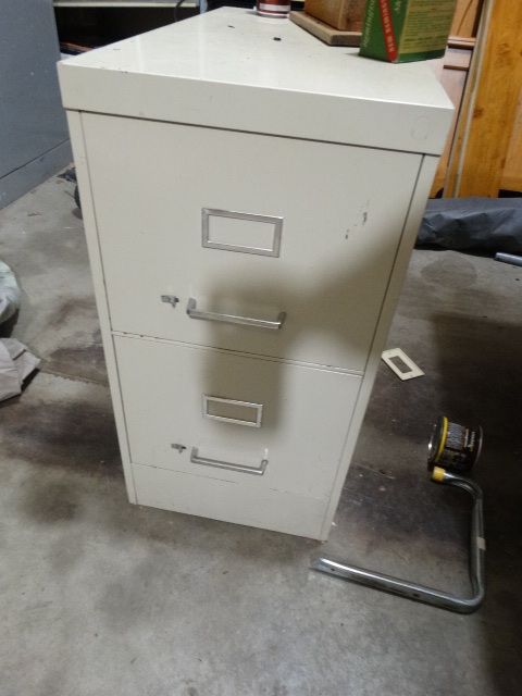 lot 2189 image: Metal Two Drawer Filing Cabinet