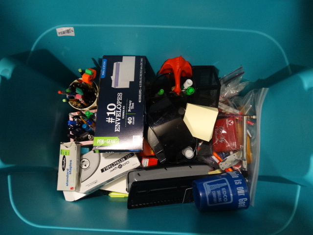 lot 2202 image: Totes of office supplies