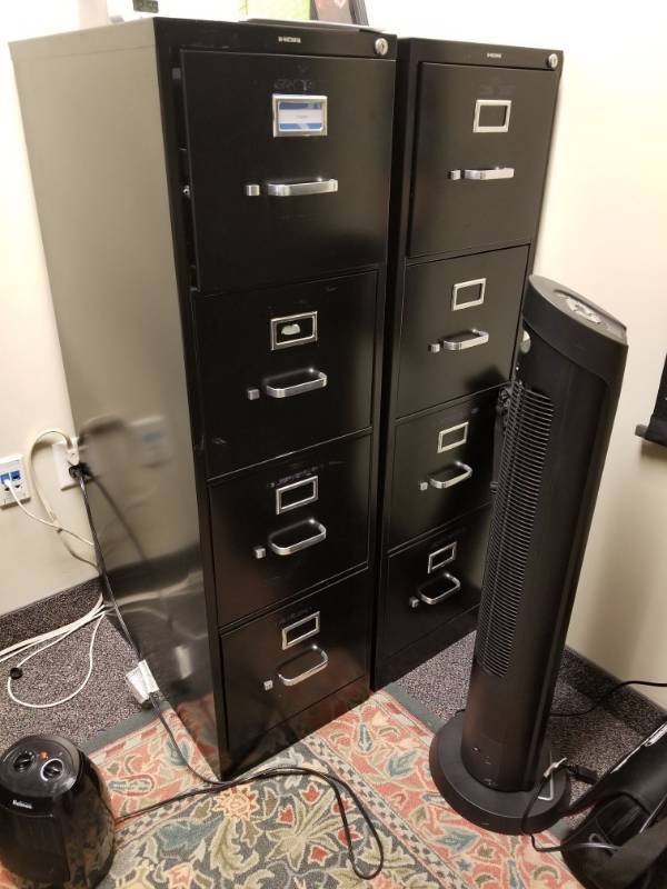 lot 3699 image: (2) 4 Tier File Cabinet