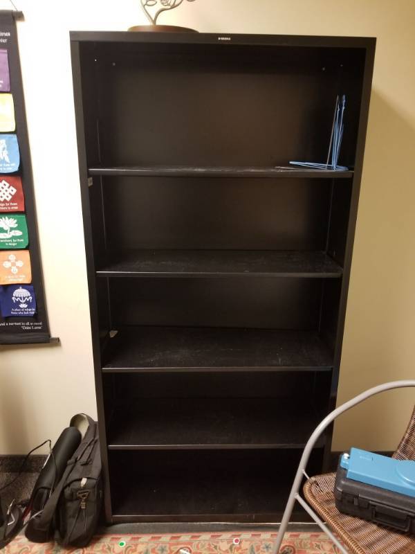 lot 3700 image: Black Metal Bookcase