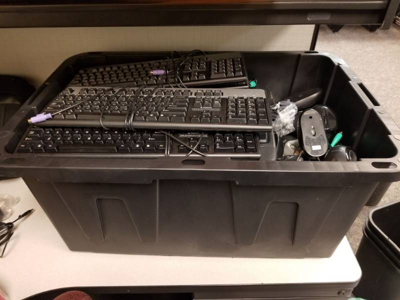 lot 3606 image: Tote Of Keyboards and Mouses