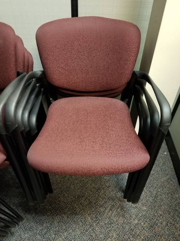lot 3531 image: (4) Maroon Office Chairs