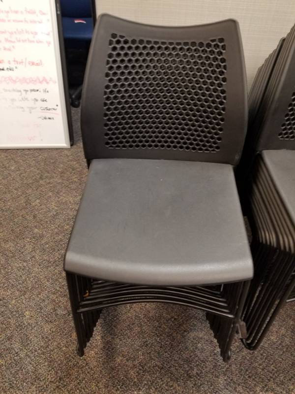 lot 3543 image: (5) Black Plastic Chair