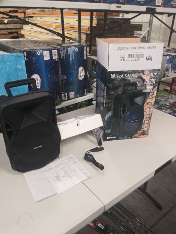 lot 1234 image: Blackmore Audio BJS-209BT 8 in. Bluetooth LED Battery Powered Speaker - 800 watt